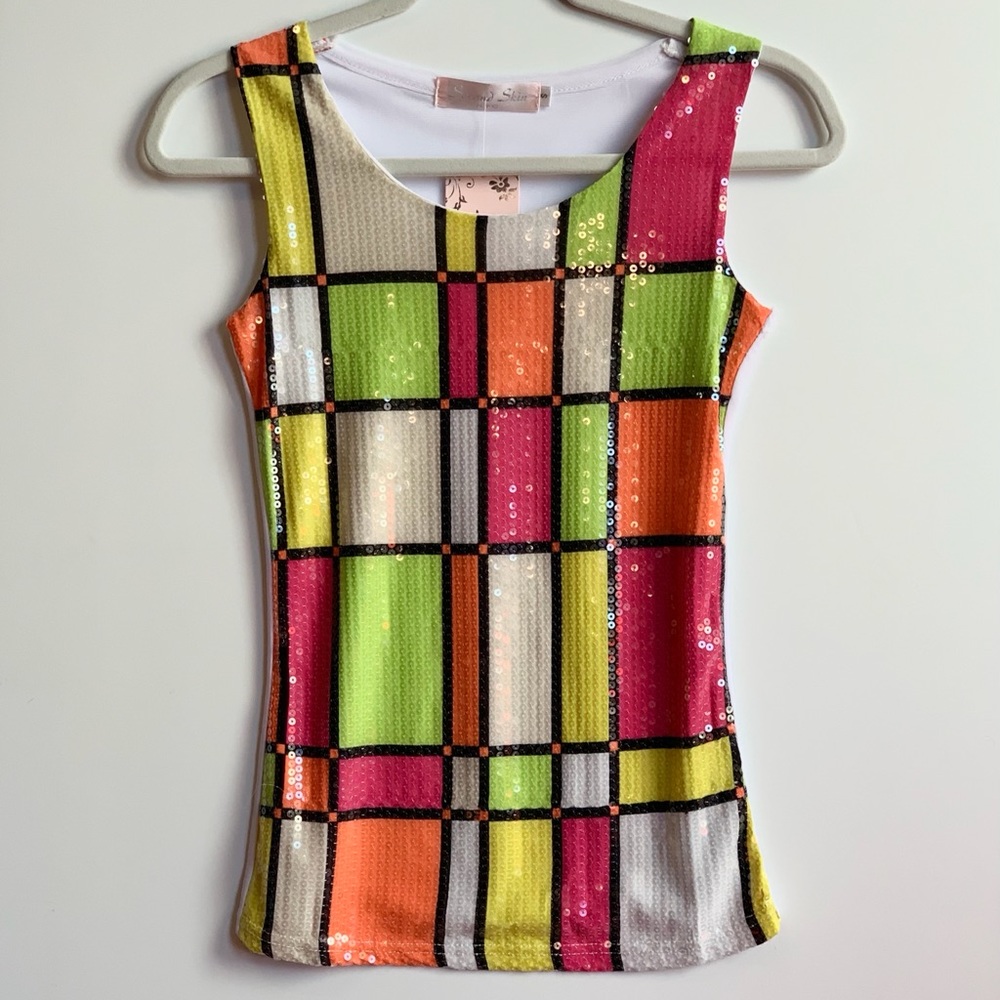 Second Skin Sleeveless Colorblock Top